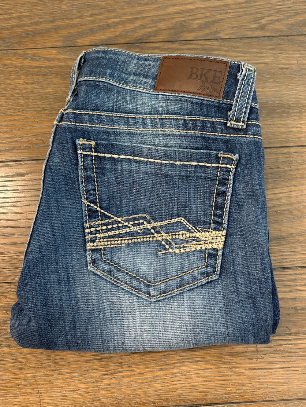BKE Stella Dark Blue Jeans with Embroidered Back Pockets Size 28 R